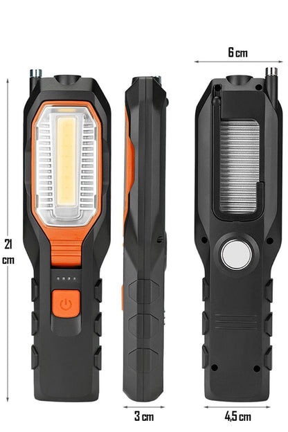 El Feneri 4 Modlu 90° Akrobat LED Çalışma Işığı İş Lambası Darbeye Dayanıklı Mıknatıslı Fener 8W