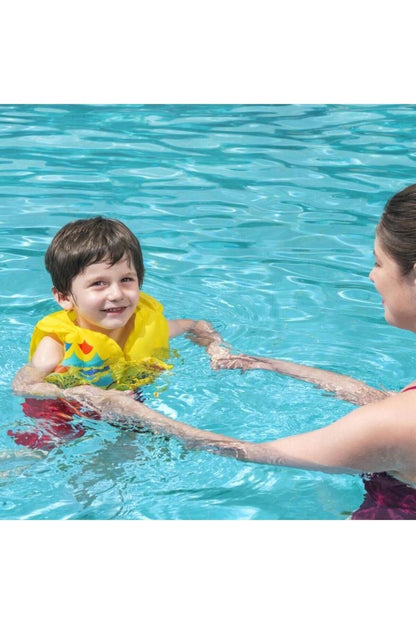 3-6 Yaş Çocuk Yüzme Yeleği Swimvest Şişme Yüzücü Havuz Yelek Can Yeleği Sarı 41x30 cm