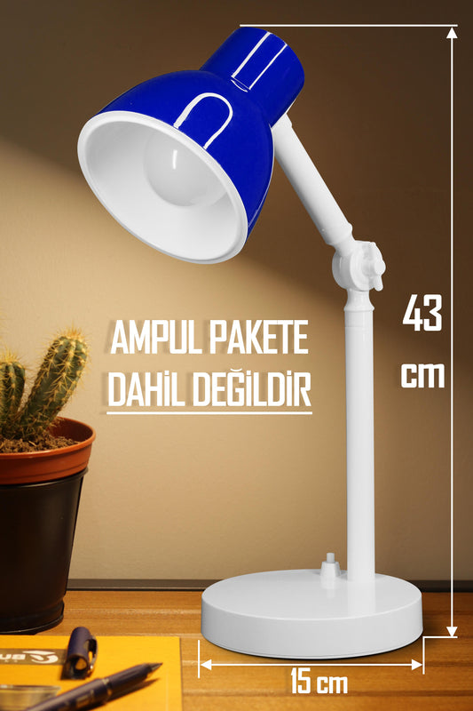 Akrobat Masa Lambası Retro Model Kablolu Elektrikli Ders Çalışma Lamba Kitap Okuma Işığı Mavi KML