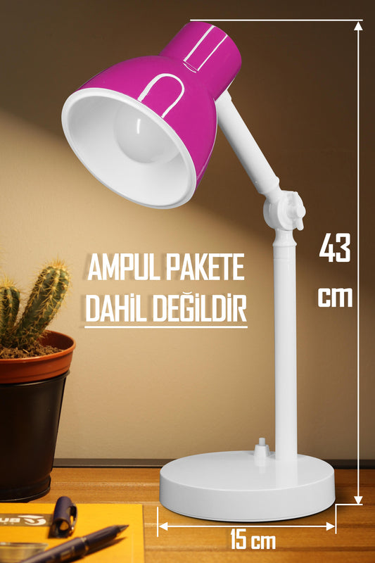 Akrobat Masa Lambası Retro Model Kablolu Elektrikli Ders Çalışma Lamba Kitap Okuma Işığı Pembe KML