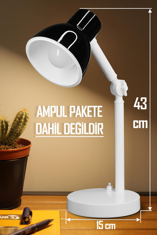 Akrobat Masa Lambası Retro Model Kablolu Elektrikli Ders Çalışma Lamba Kitap Okuma Işığı Siyah KML