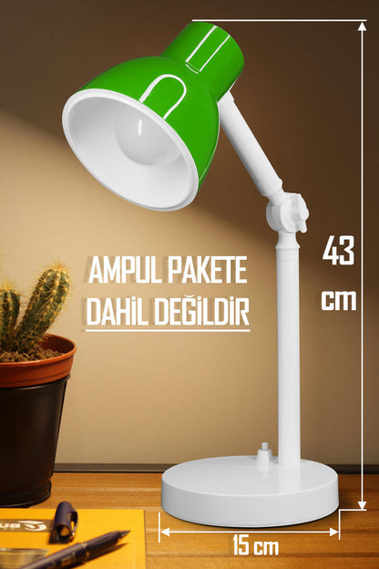 Akrobat Masa Lambası Retro Model Kablolu Elektrikli Ders Çalışma Lamba Kitap Okuma Işığı Yeşil KML