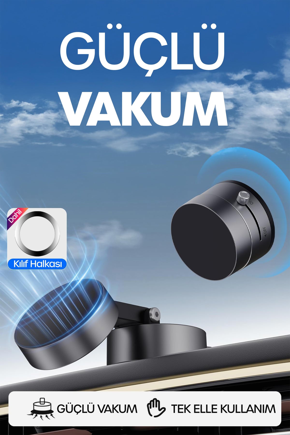 Araba Telefon Tutucu Ayarlanabilir Masa Üstü Vakumlu Mıknatıslı Magsafe Telefon Tutucu Siyah S53