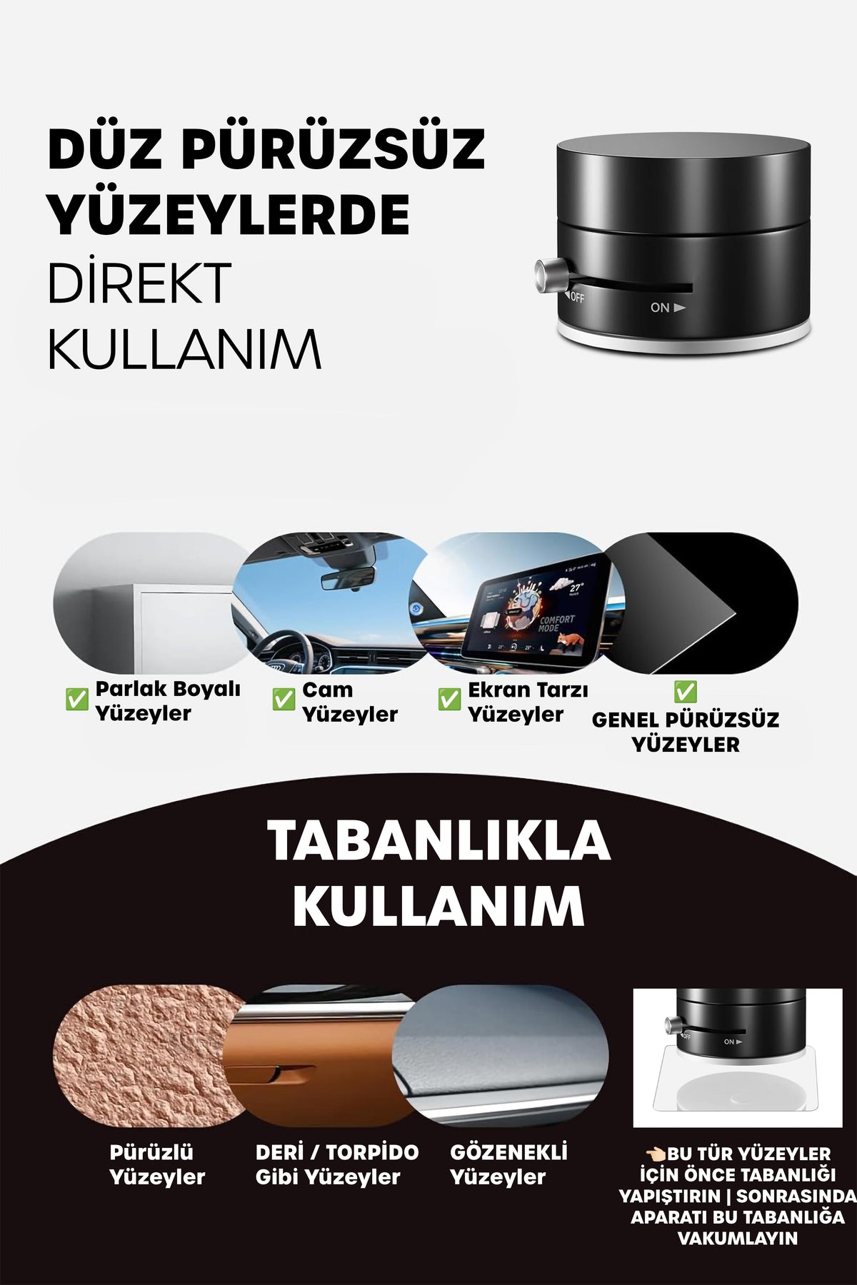 Araba Telefon Tutucu Ayarlanabilir Masa Üstü Vakumlu Mıknatıslı Magsafe Telefon Tutucu Siyah S53