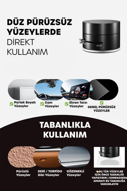Araba Telefon Tutucu Ayarlanabilir Masa Üstü Vakumlu Mıknatıslı Magsafe Telefon Tutucu Siyah S53