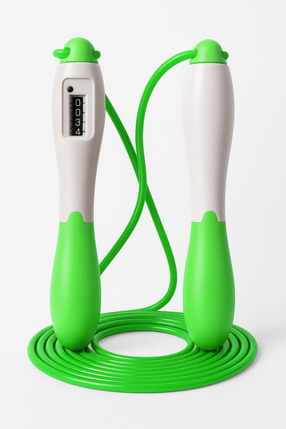 Atlama İpi Uzunluk Ayarlanabilir Mekanik Sayaçlı Ayarlı Göstergeli Atlama İpi Jump Rope Yeşil 5006