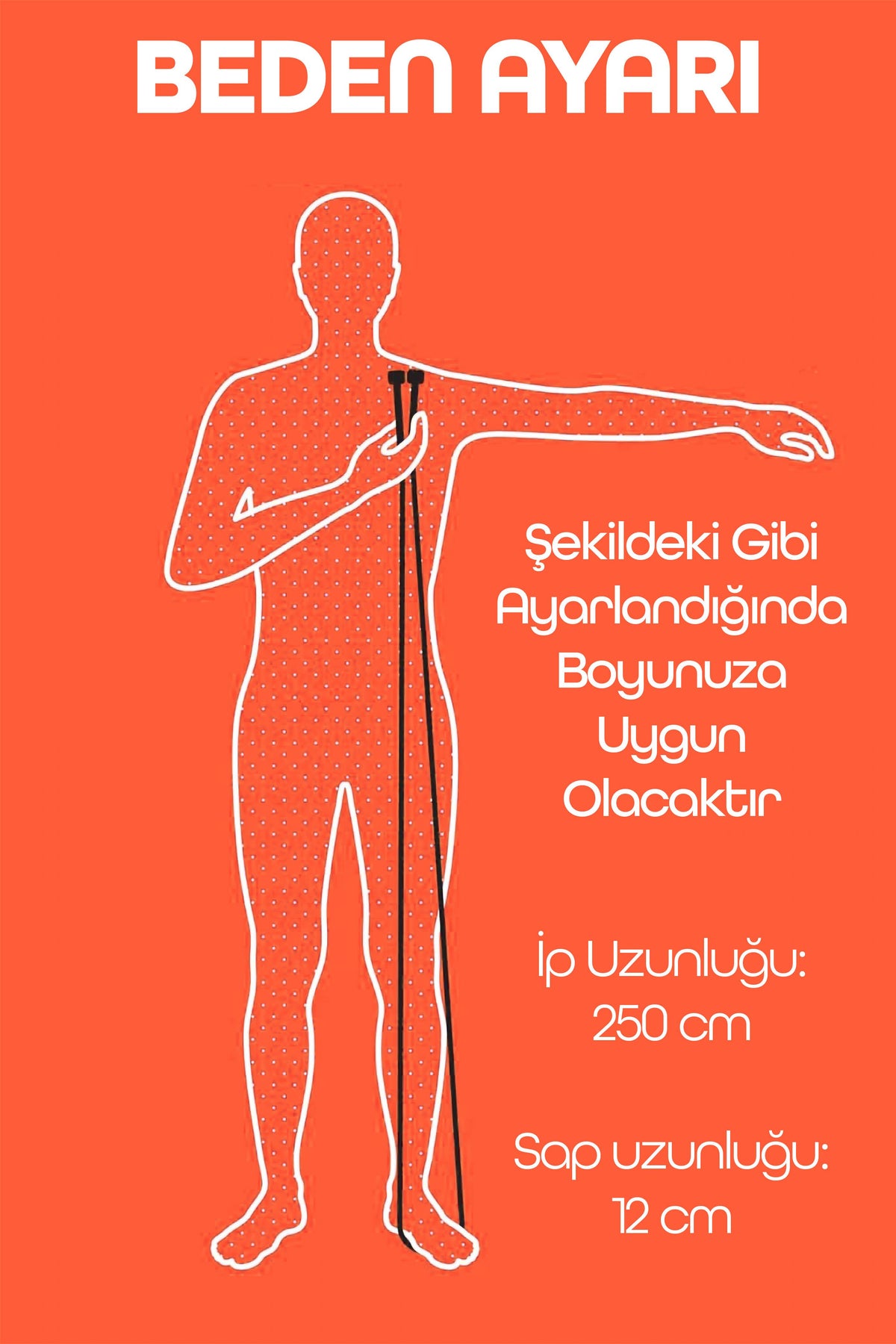 Basic Atlama İpi Uzunluk Ayarlanabilir Atlama Sekme İpi Jump Rope Kırmızı 515