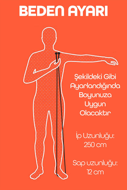 Basic Atlama İpi Uzunluk Ayarlanabilir Atlama Sekme İpi Jump Rope Kırmızı 515