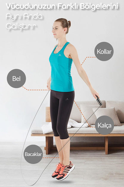 Basic Atlama İpi Uzunluk Ayarlanabilir Atlama Sekme İpi Jump Rope Kırmızı 515
