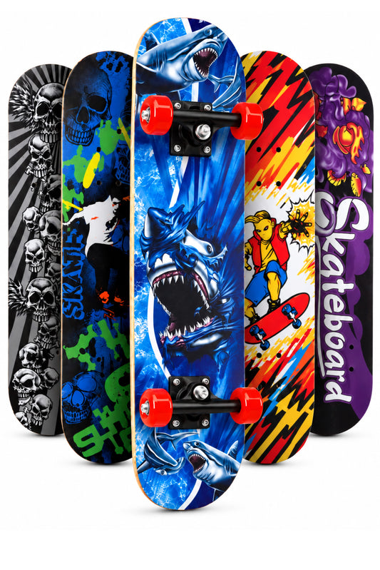 Büyük Boy Kaykay 80 cm 8 Katmanlı Canlı Desenli Kemik Teker Kaymaz Skateboard 3108