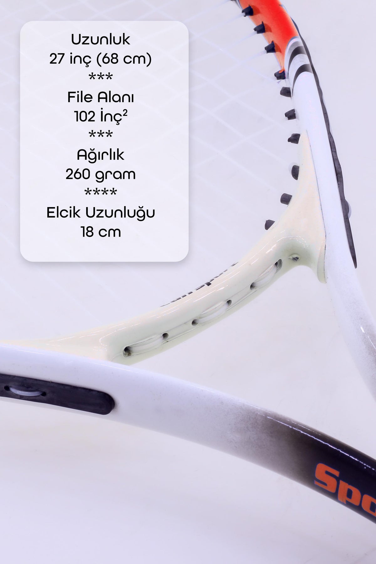 Deluxe 27 İnç Tenis Raketi Çantalı Yetişkin Tennis Racket L2 Grip 68 cm Kırmızı 527