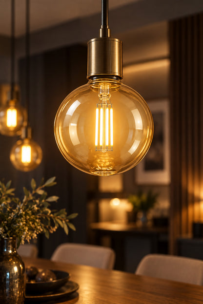 G80 Dimmerli Rustik Gün Işığı 2700K Amber LED Ampul Filament E27 Duylu Filamanlı Edison Ampül