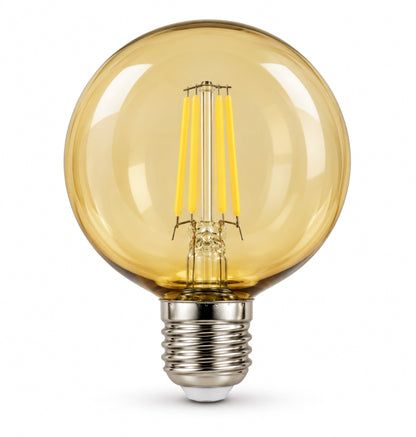 G95 Dimmerli Rustik Gün Işığı 2700K Amber LED Ampul Filament E27 Duylu Filamanlı Edison Ampül