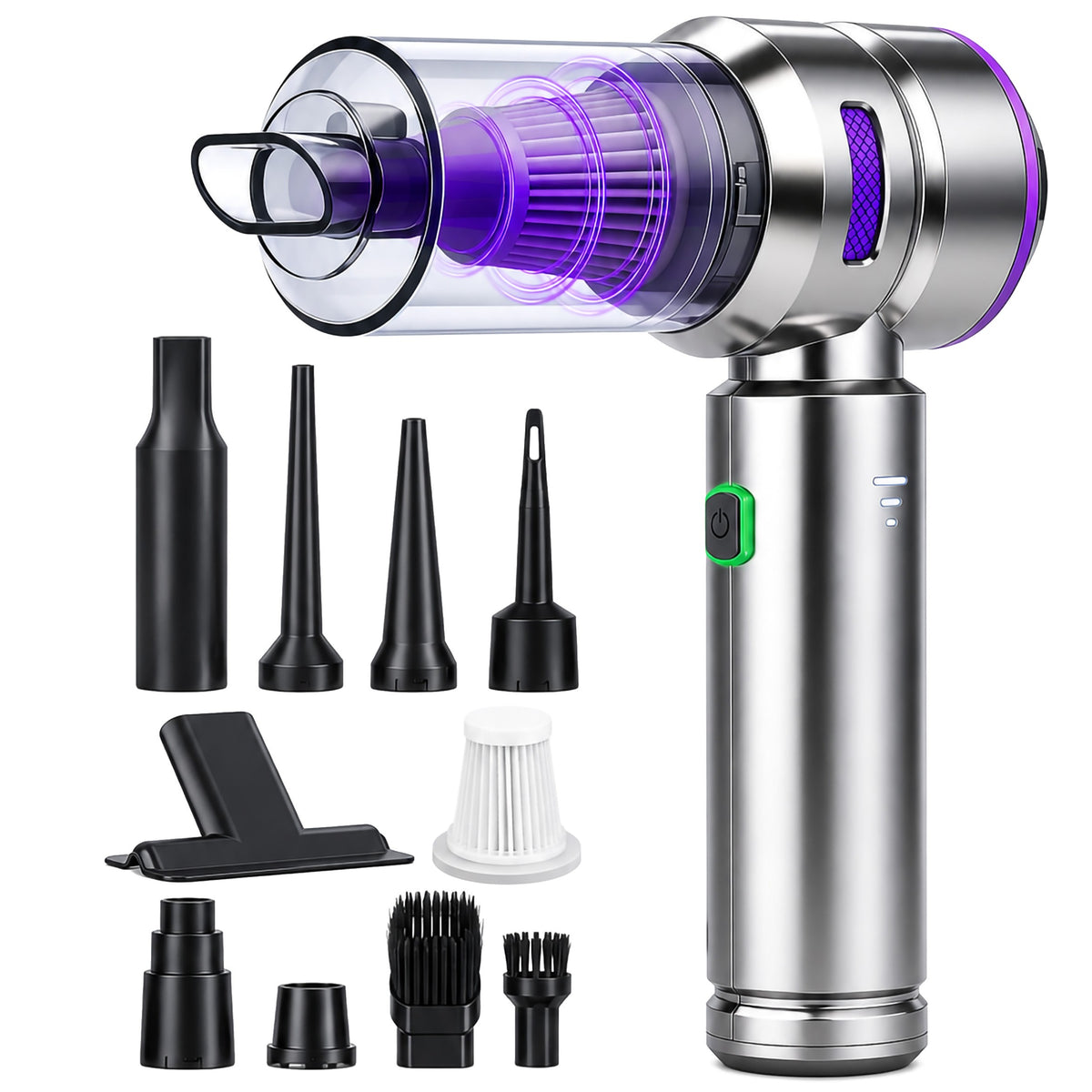 Kablosuz Şarjlı Araç İçi Süpürge 110 W Güçlü Vakum & Üfleme Şişirme Cihazı El Süpürgesi HL121