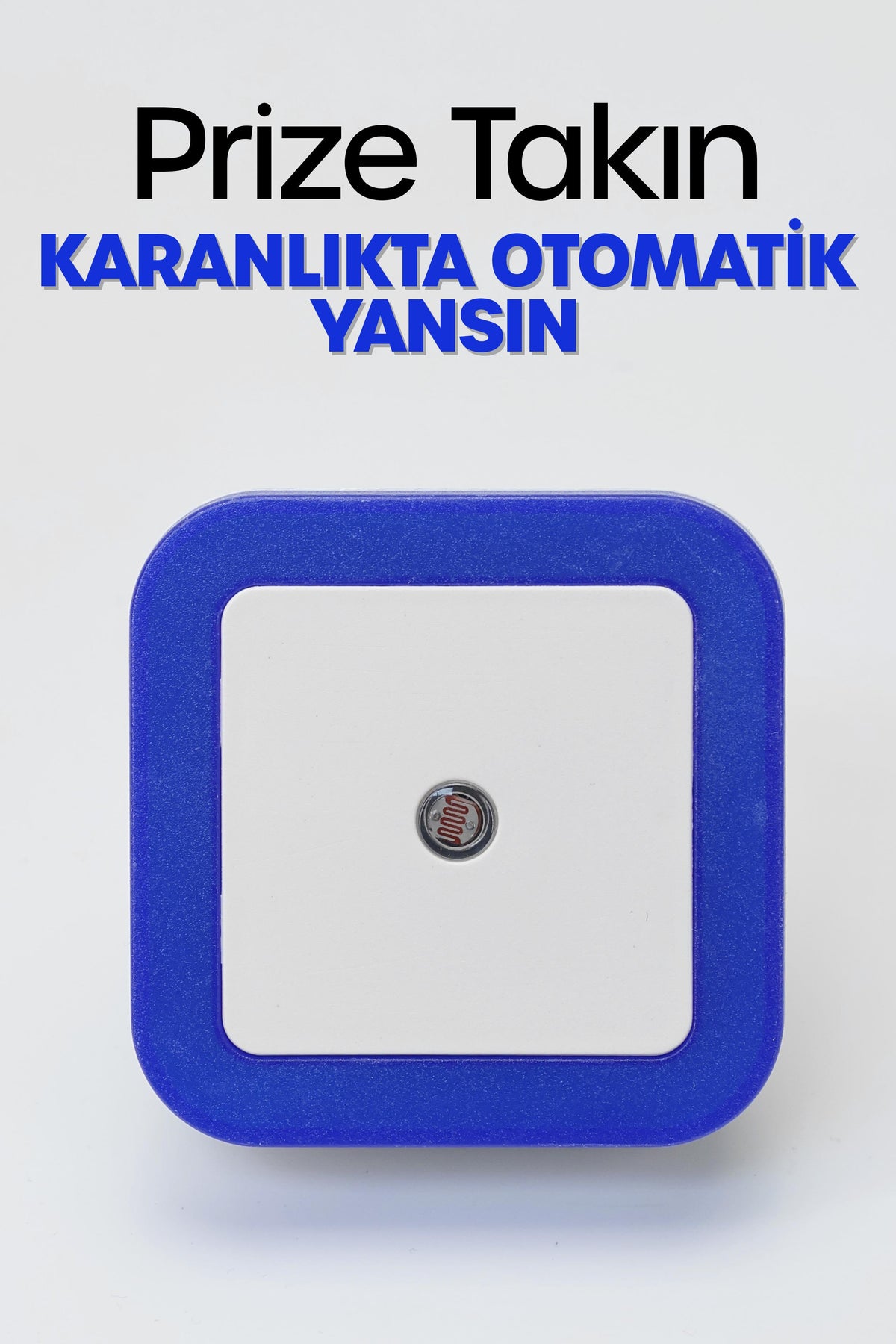 Kare Otomatik Gece Lambası Işığa Duyarlı Karanlık LDR Sensörlü Koridor Mavi GC02