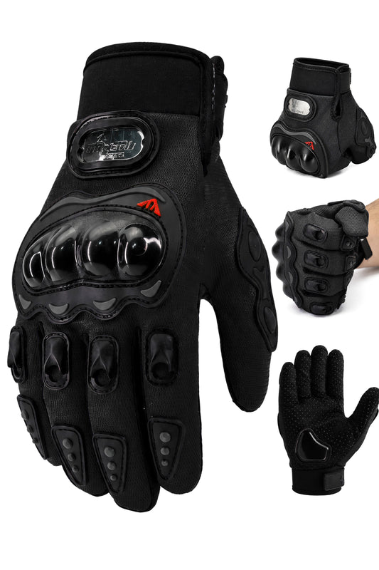 M Beden Korumalı Motosiklet Eldiveni Unisex Bisiklet Motorcu Eldiveni Siyah 113