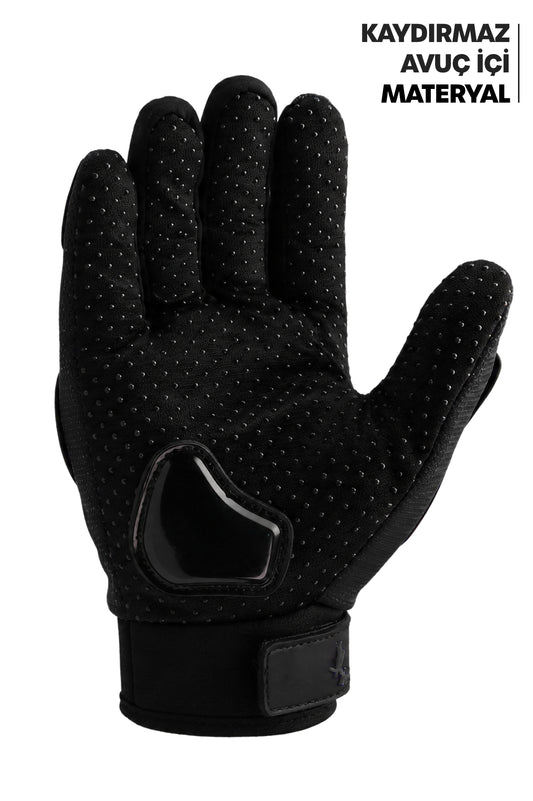M Beden Korumalı Motosiklet Eldiveni Unisex Bisiklet Motorcu Eldiveni Siyah 113