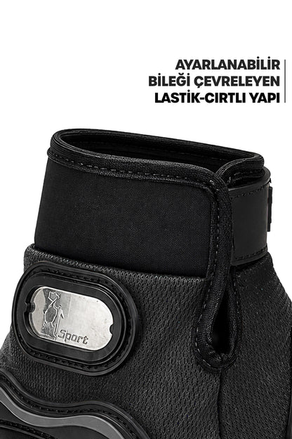 M Beden Korumalı Motosiklet Eldiveni Unisex Bisiklet Motorcu Eldiveni Siyah 113