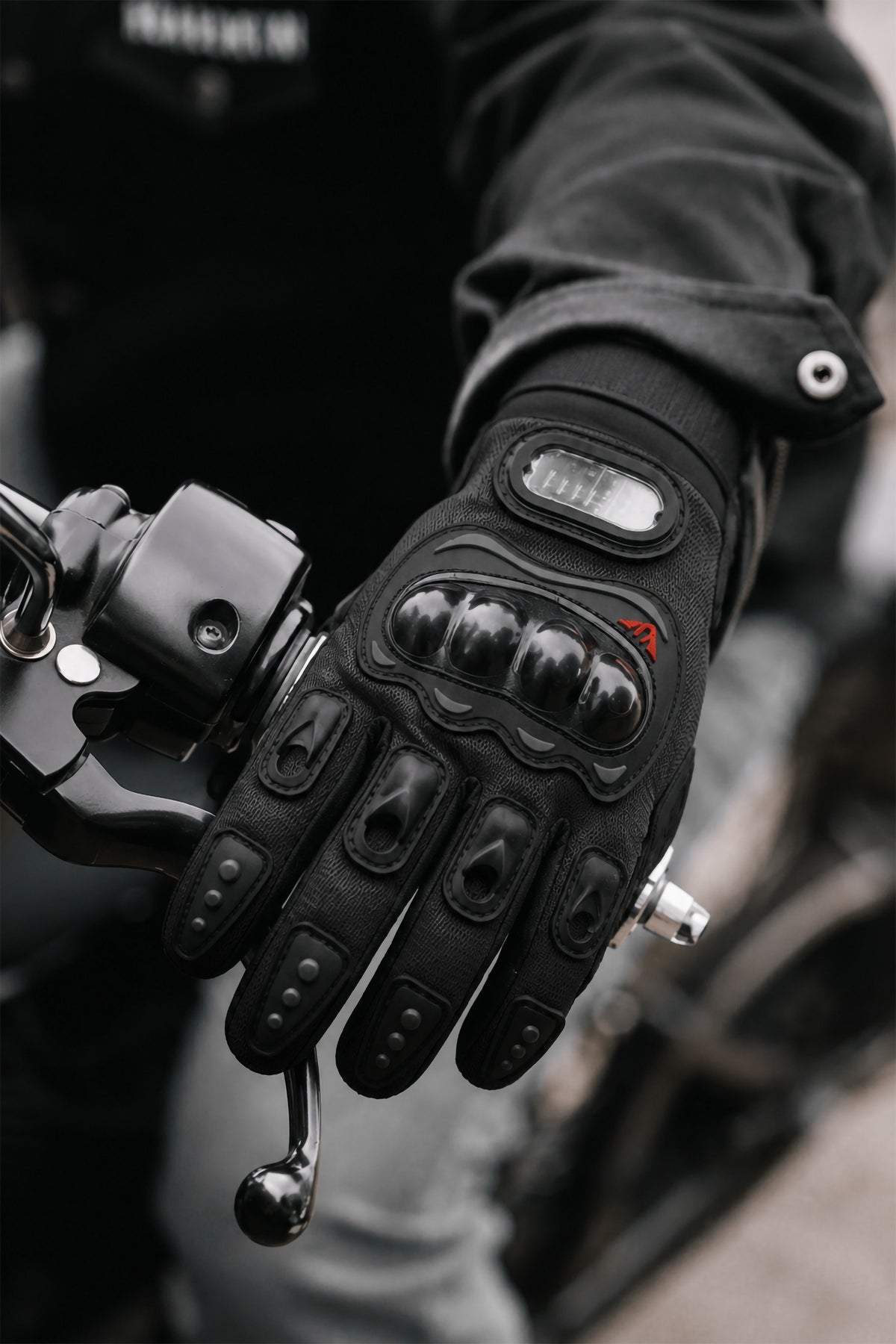 M Beden Korumalı Motosiklet Eldiveni Unisex Bisiklet Motorcu Eldiveni Siyah 113
