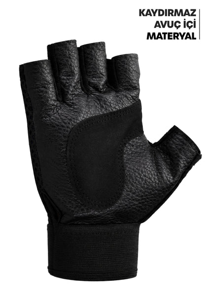 M Beden Kesik Yarım Fitness Gym Ağırlık Kaldırma Spor Eldiveni Unisex Bisiklet Eldiveni Siyah 115