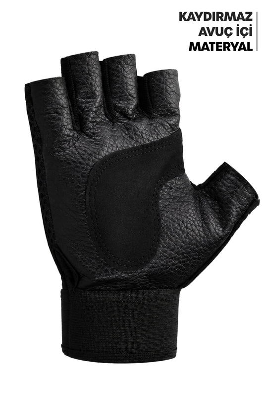 M Beden Kesik Yarım Fitness Gym Ağırlık Kaldırma Spor Eldiveni Unisex Bisiklet Eldiveni Siyah 115
