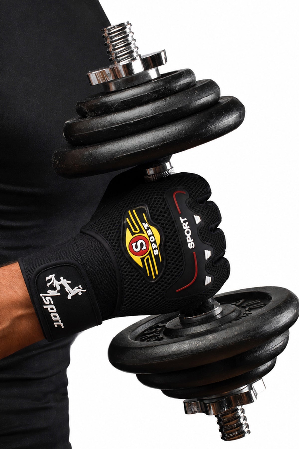 M Beden Kesik Yarım Fitness Gym Ağırlık Kaldırma Spor Eldiveni Unisex Bisiklet Eldiveni Siyah 115