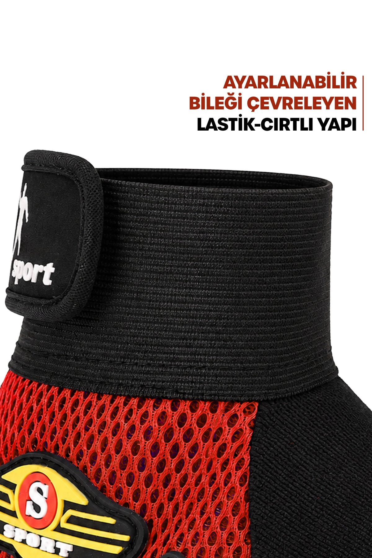M Beden Kesik Yarım Fitness Gym Ağırlık Kaldırma Spor Eldiveni Unisex Bisiklet Eldiveni Kırmızı 115