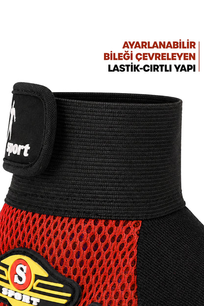M Beden Kesik Yarım Fitness Gym Ağırlık Kaldırma Spor Eldiveni Unisex Bisiklet Eldiveni Kırmızı 115