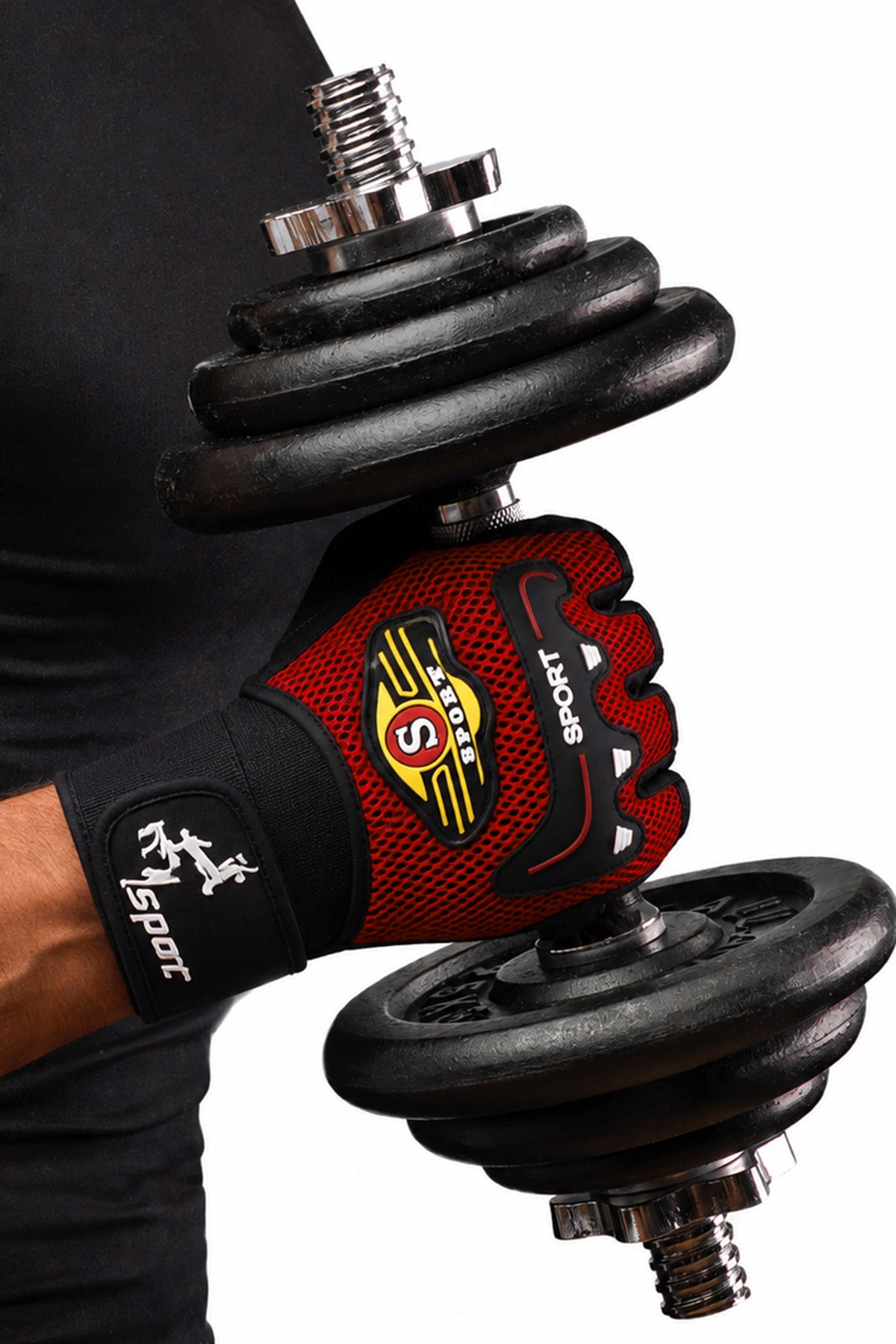 M Beden Kesik Yarım Fitness Gym Ağırlık Kaldırma Spor Eldiveni Unisex Bisiklet Eldiveni Kırmızı 115