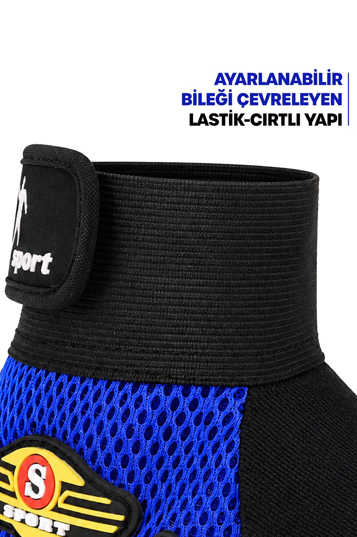 M Beden Kesik Yarım Fitness Gym Ağırlık Kaldırma Spor Eldiveni Unisex Bisiklet Eldiveni Mavi 115
