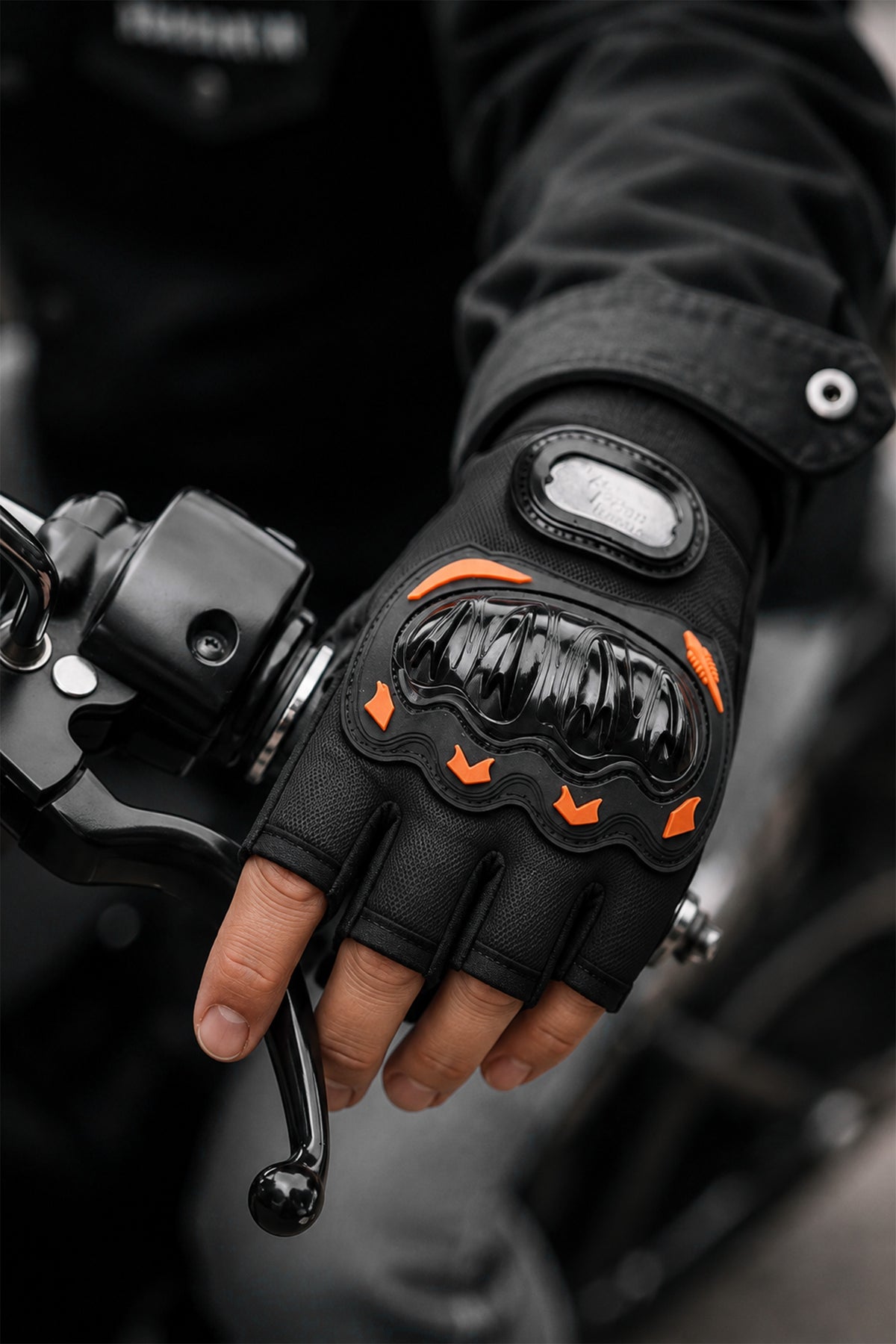 M Beden Korumalı Kesik Yarım Motosiklet Eldiveni Unisex Bisiklet Motorcu Eldiveni Siyah 116