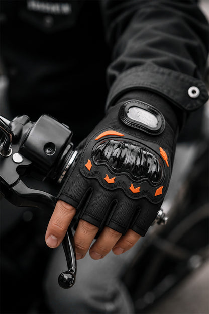 M Beden Korumalı Kesik Yarım Motosiklet Eldiveni Unisex Bisiklet Motorcu Eldiveni Siyah 116