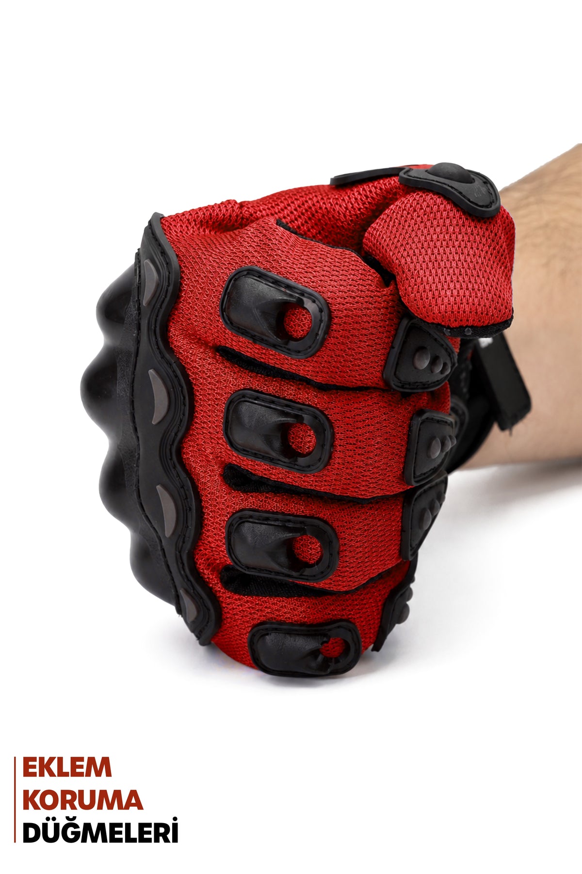 M Beden Korumalı Motosiklet Eldiveni Unisex Bisiklet Motorcu Eldiveni Kırmızı 113