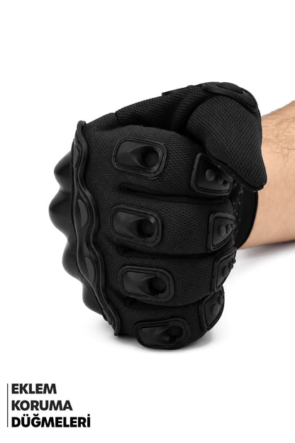 M Beden Korumalı Motosiklet Eldiveni Unisex Bisiklet Motorcu Eldiveni Siyah 114