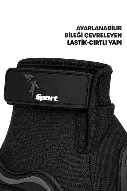 M Beden Korumalı Motosiklet Eldiveni Unisex Bisiklet Motorcu Eldiveni Siyah 114