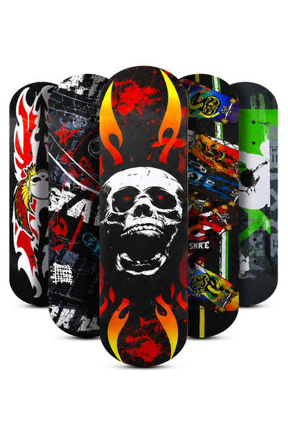 Mini Boy Kaykay 43 cm 8 Katmanlı Canlı Desenli Kemik Teker Kaymaz Skateboard 1705