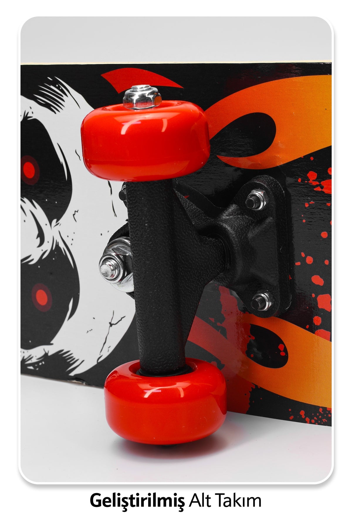 Mini Boy Kaykay 43 cm 8 Katmanlı Canlı Desenli Kemik Teker Kaymaz Skateboard 1705