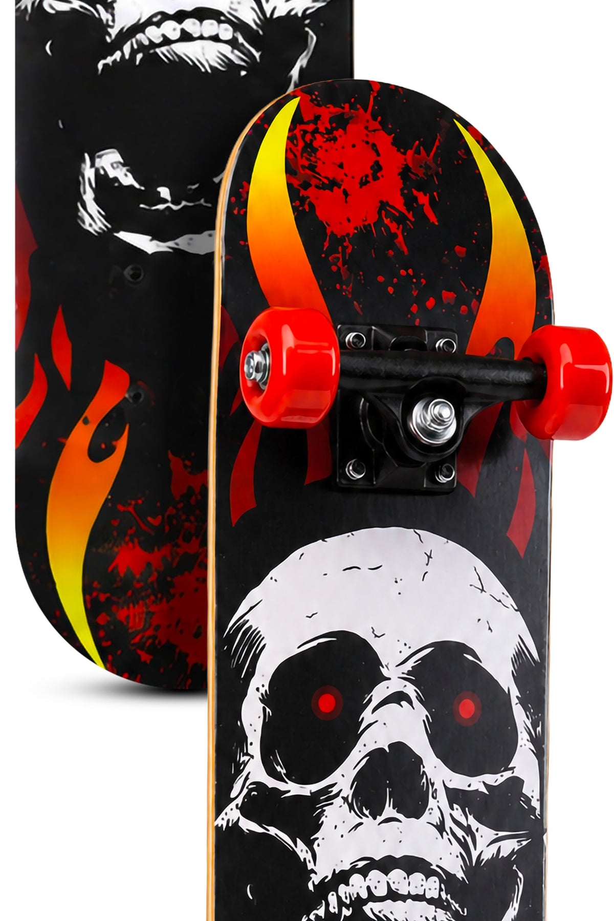 Mini Boy Kaykay 43 cm 8 Katmanlı Canlı Desenli Kemik Teker Kaymaz Skateboard 1705