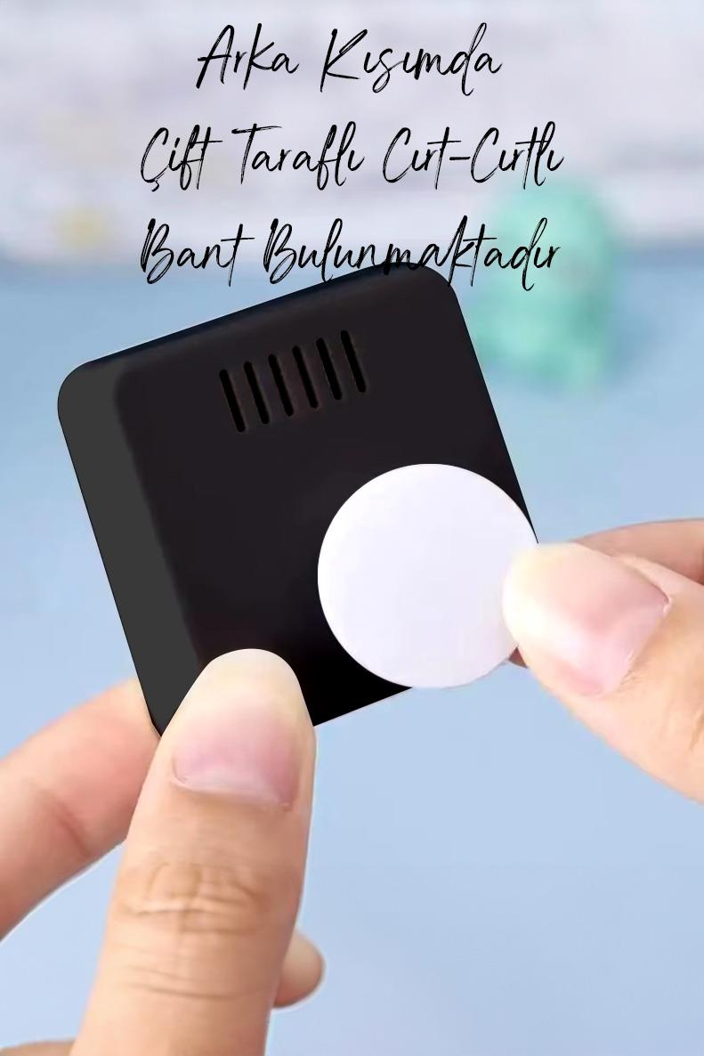 Mini Sıcaklık Nem Ölçer LCD Ekranlı Oda Termometre Duvara Takılabilen Masaüstü Isı Göstergesi Siyah
