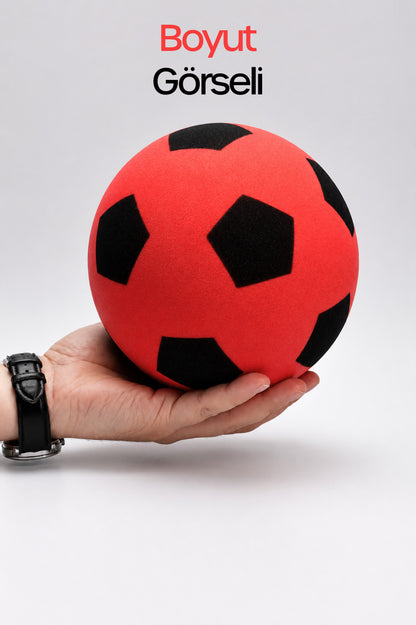 No:3 Futbol Topu Sessiz Sünger Gürültüsüz Yumuşak Evde Oynamaya Uygun Futbol Topu Kırmızı SFT7