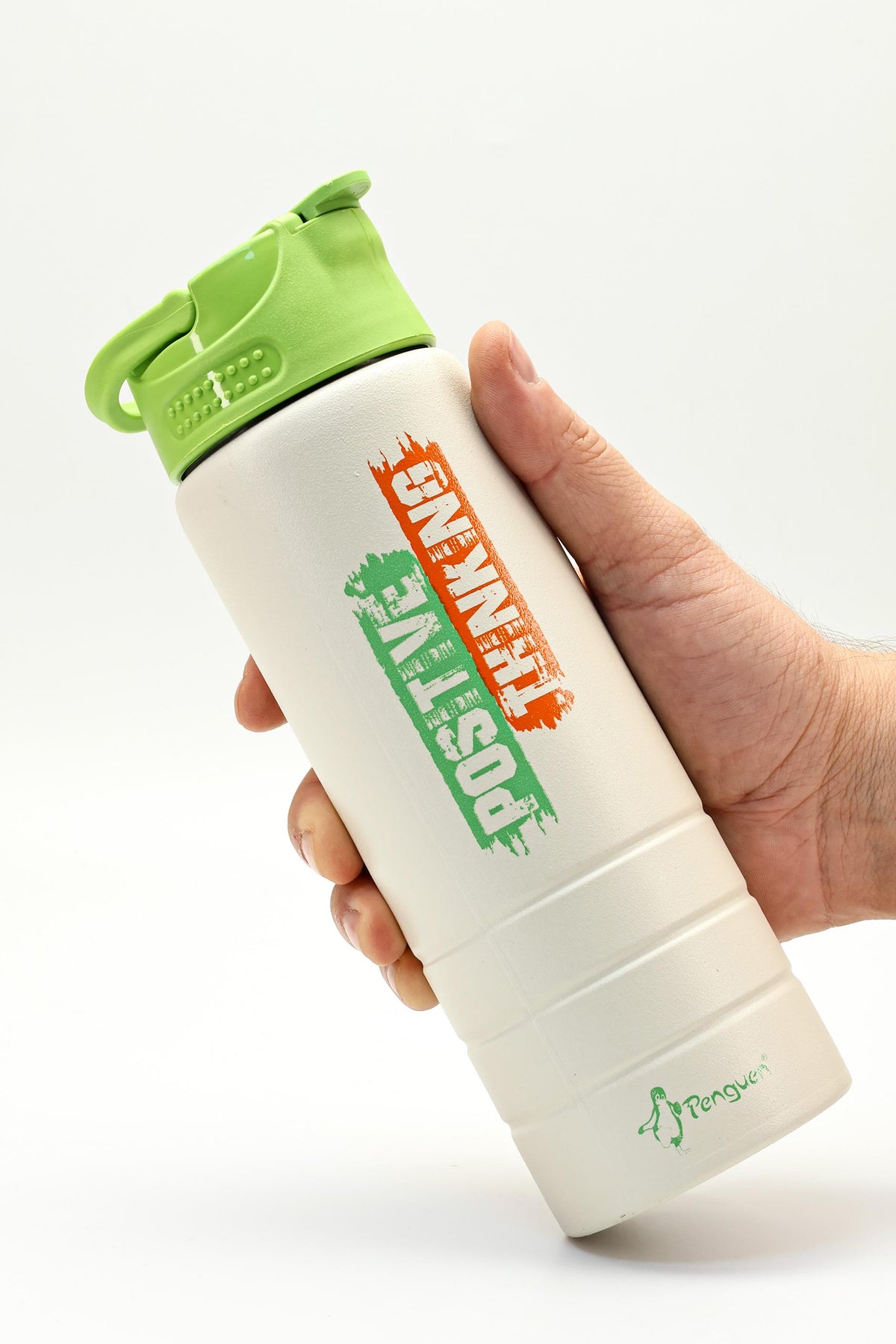 Paslanmaz 304 Çelik Matara Pipetli Motivasyon Matarası Suluğu 304 Çelik Suluk Yeşil 750 ml 1156