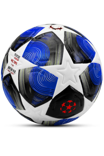 FT520 Şampiyonlar Ligi Futbol Topu 5 Numara – Mavi Desenli Antrenman ve Maç Topu