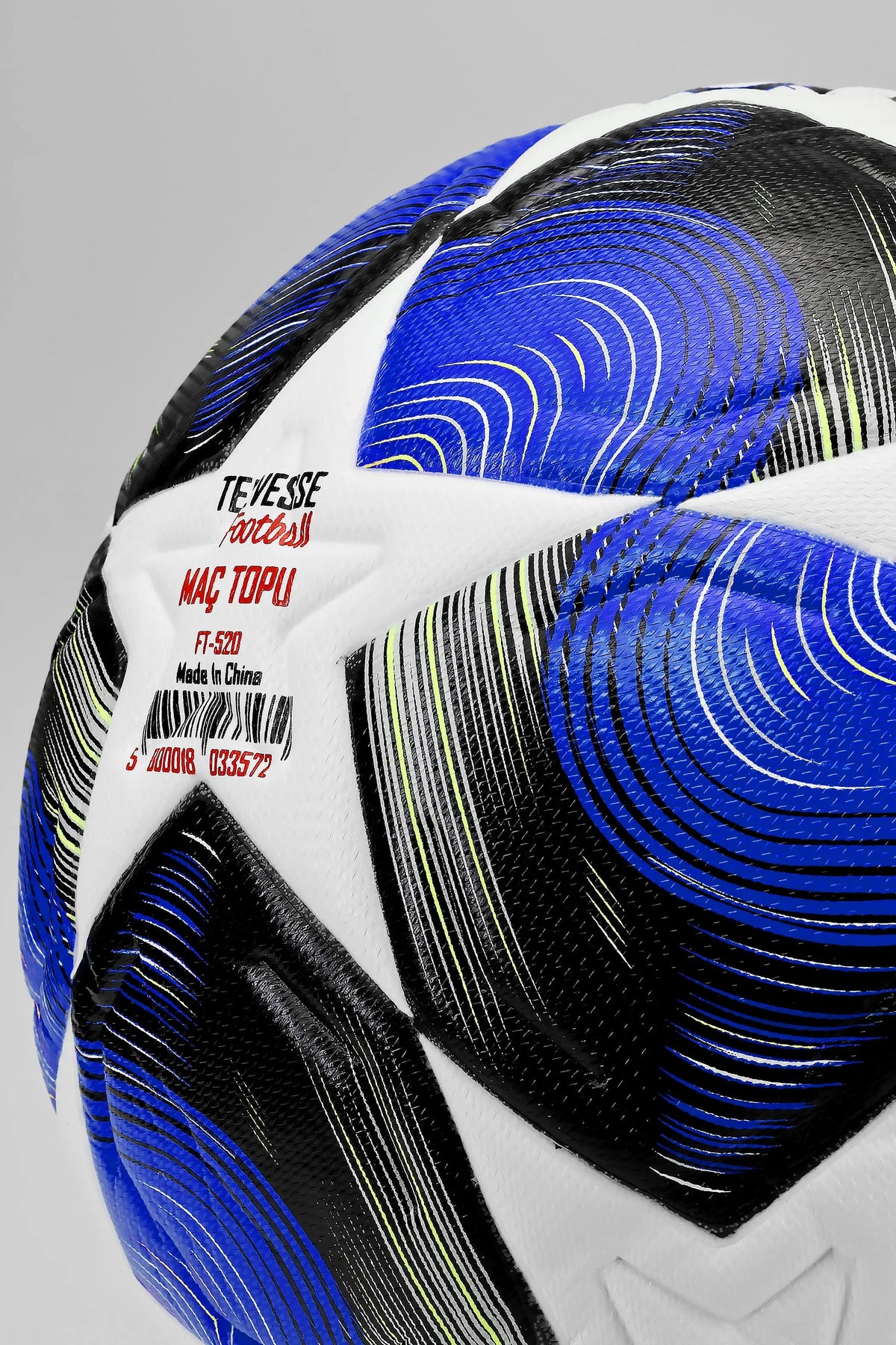FT520 Şampiyonlar Ligi Futbol Topu 5 Numara – Mavi Desenli Antrenman ve Maç Topu
