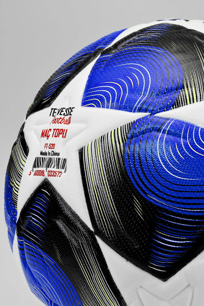 FT520 Şampiyonlar Ligi Futbol Topu 5 Numara – Mavi Desenli Antrenman ve Maç Topu
