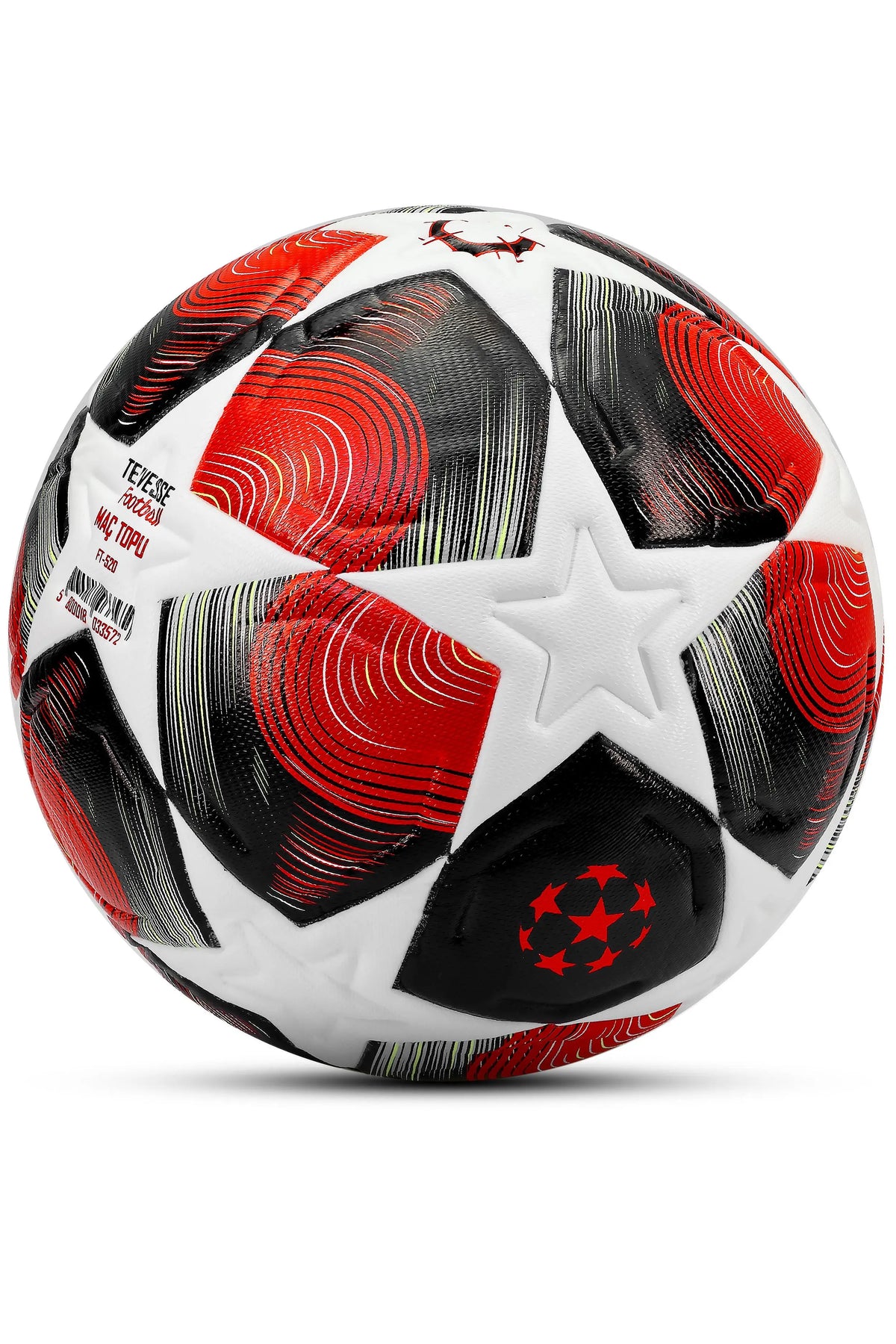 FT520 Şampiyonlar Ligi Futbol Topu 5 Numara – Kırmızı Desenli Antrenman ve Maç Topu
