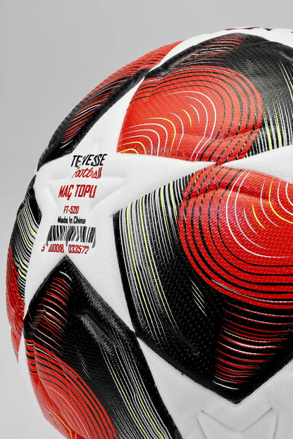 FT520 Şampiyonlar Ligi Futbol Topu 5 Numara – Kırmızı Desenli Antrenman ve Maç Topu