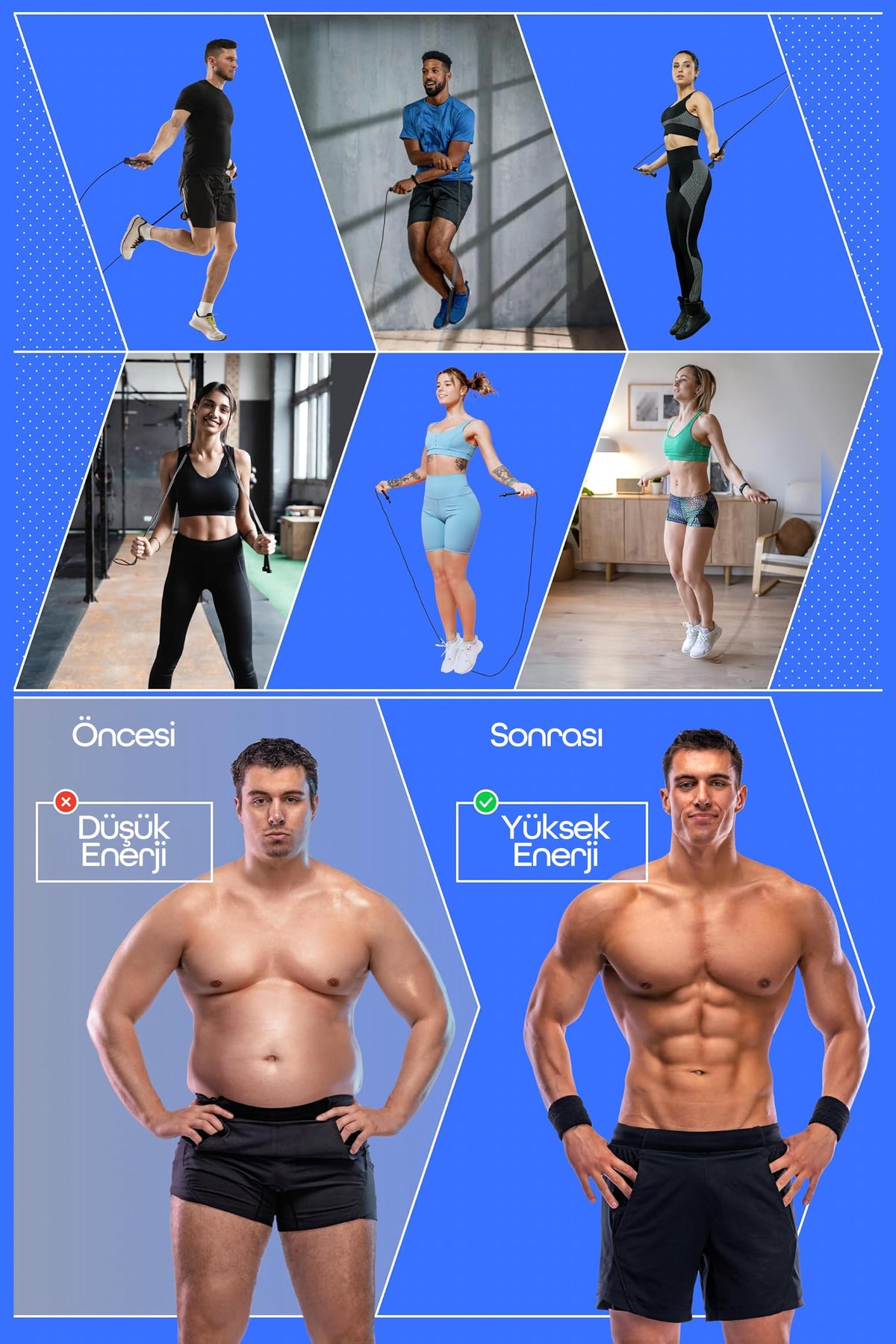 Sayaçlı Atlama İpi Uzunluk Ayarlanabilir Atlama Sekme İpi Jump Rope Örgü İpli K1543