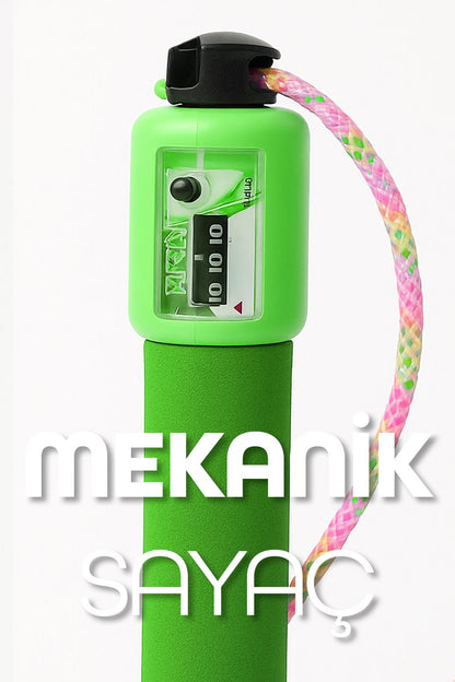 Sayaçlı Atlama İpi Uzunluk Ayarlanabilir Atlama Sekme İpi Jump Rope Şeffaf Simli İp K1567