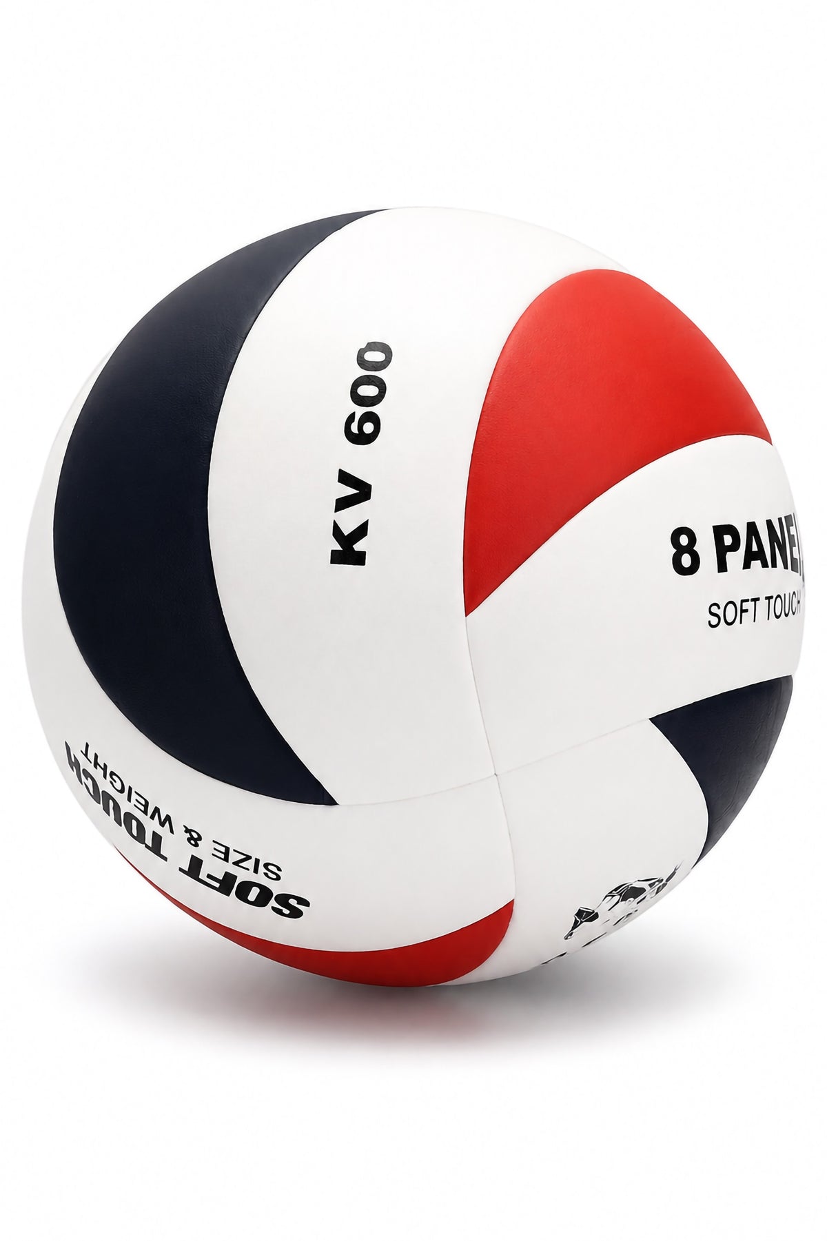 Voleybol Topu Swirl Soft Touch Yapıştırma Yumuşak Yüzey 8 Panel 5 Numara Kırmızı Beyaz KV600