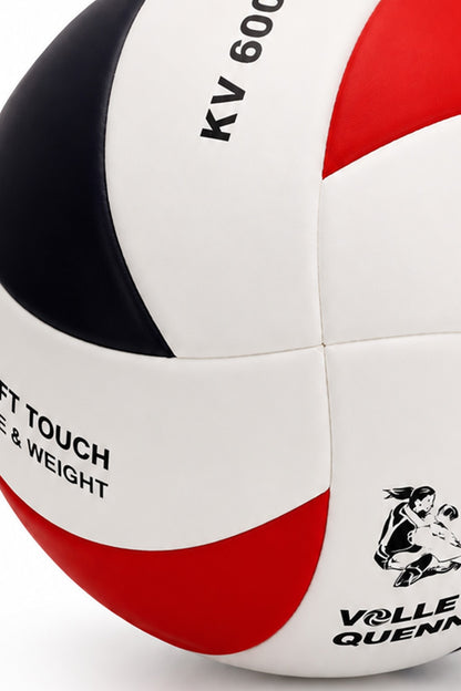 Voleybol Topu Swirl Soft Touch Yapıştırma Yumuşak Yüzey 8 Panel 5 Numara Kırmızı Beyaz KV600
